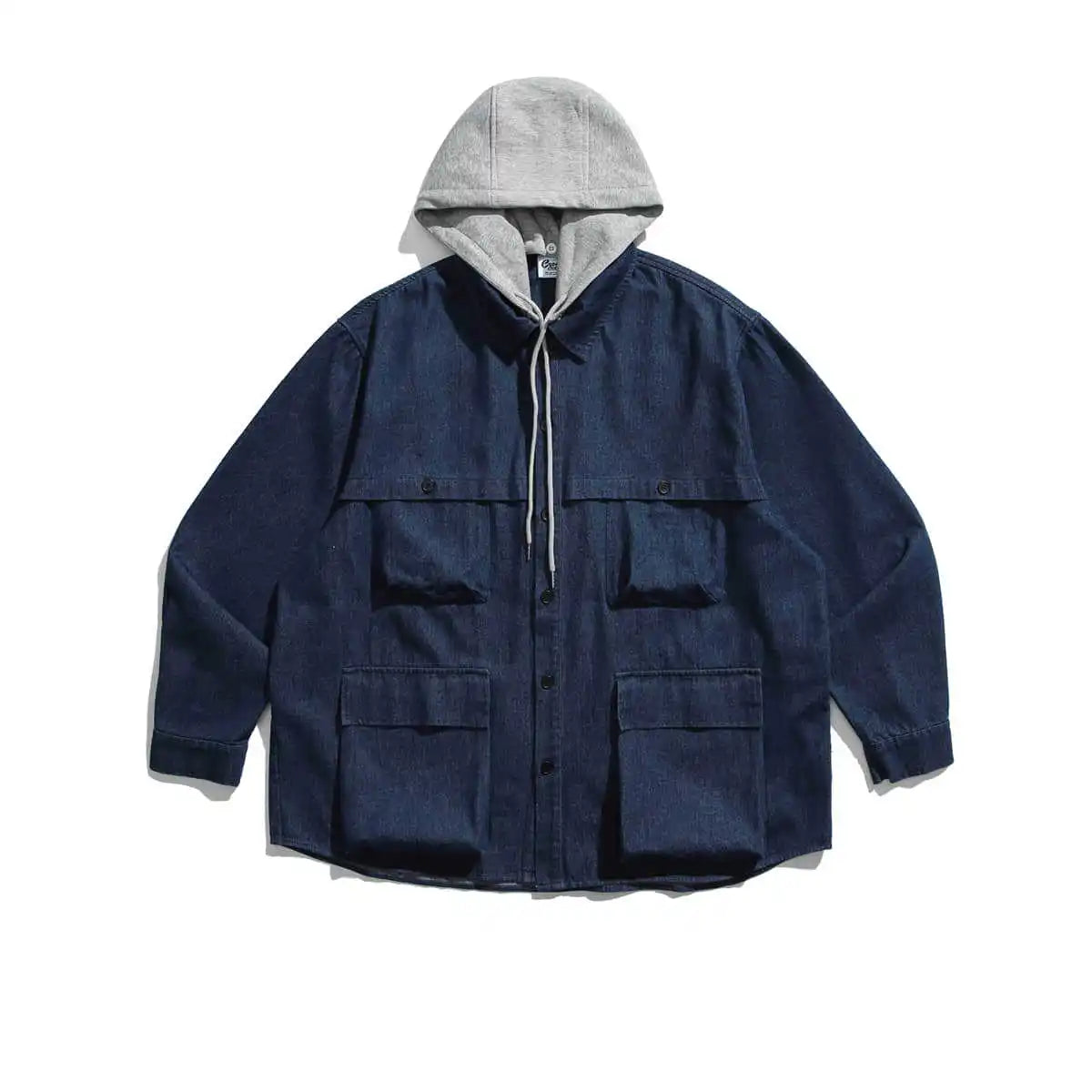2025SS Japanese Vintage Fashion Brand Detachable Hooded Denim Coat  Men's Multi Pocket Shirt Jacket