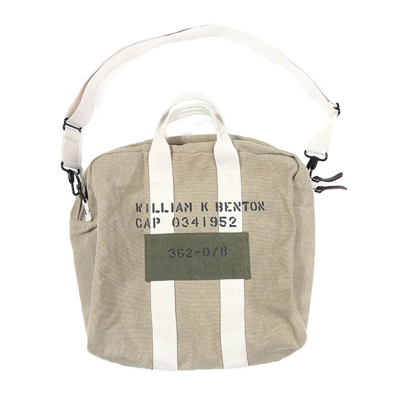 Japanese Retro Amikhaki Khaki Canvas Handbag Bag Vintage Motorcycle Crossbody Bags