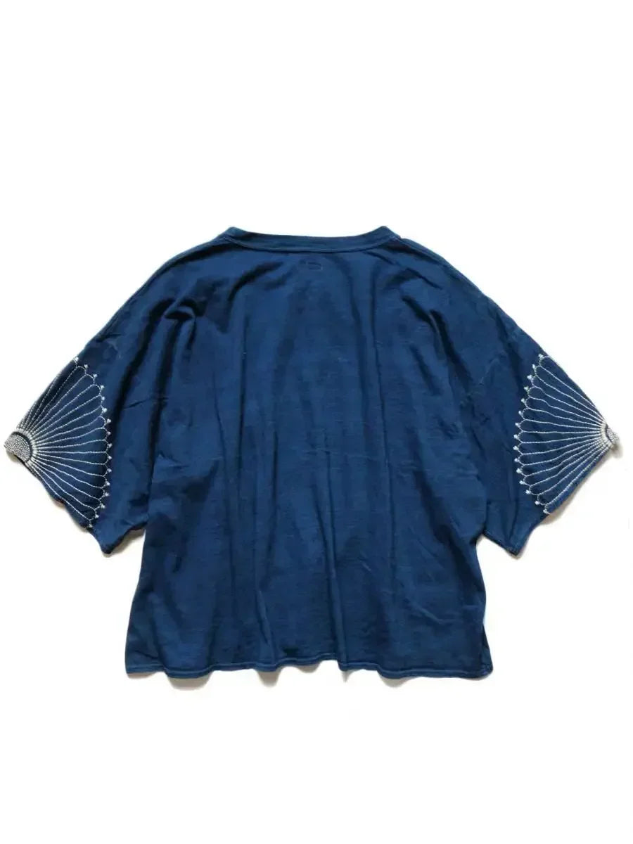 20SS KAPITAL Hirata Hiroshi Cotton Tops Embroidery Pattern Men's and Women's Same Style T-shirt Short Sleeve