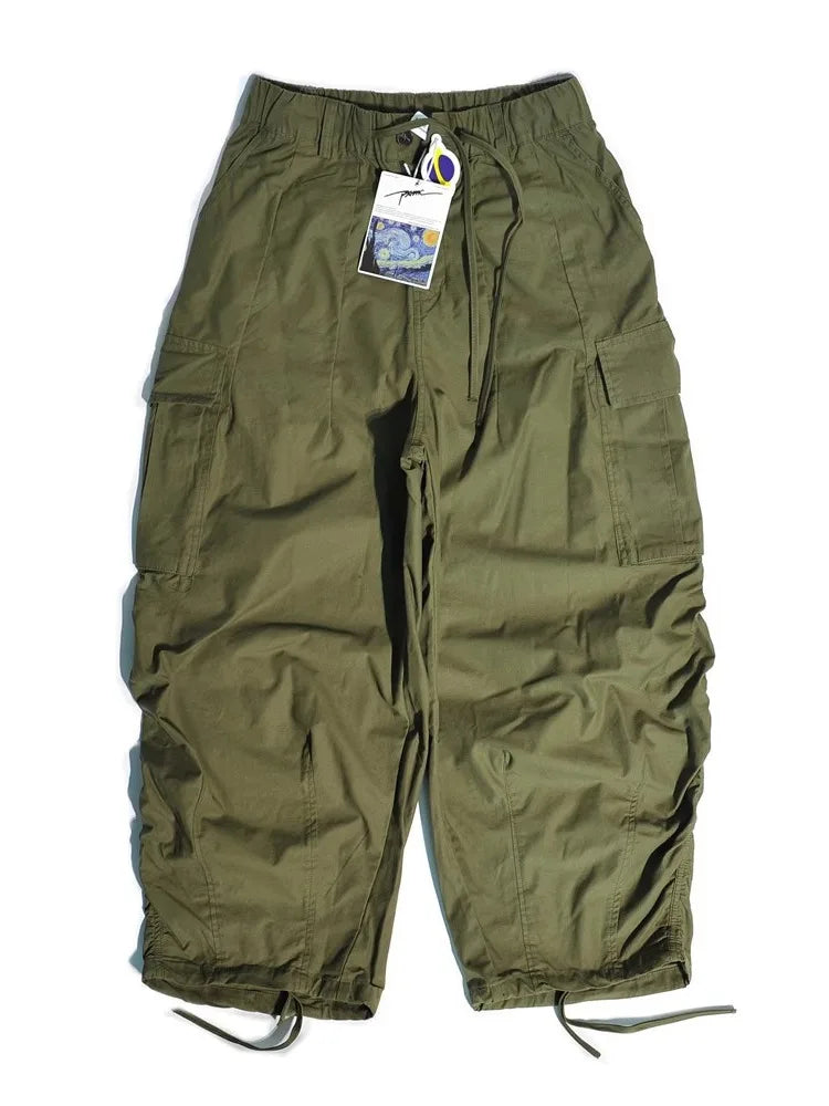 New Arrival Japanese Outdoor CityBoy Multi Pocket Loose Wide Leg Casual Cotton Leggings Pants for Men