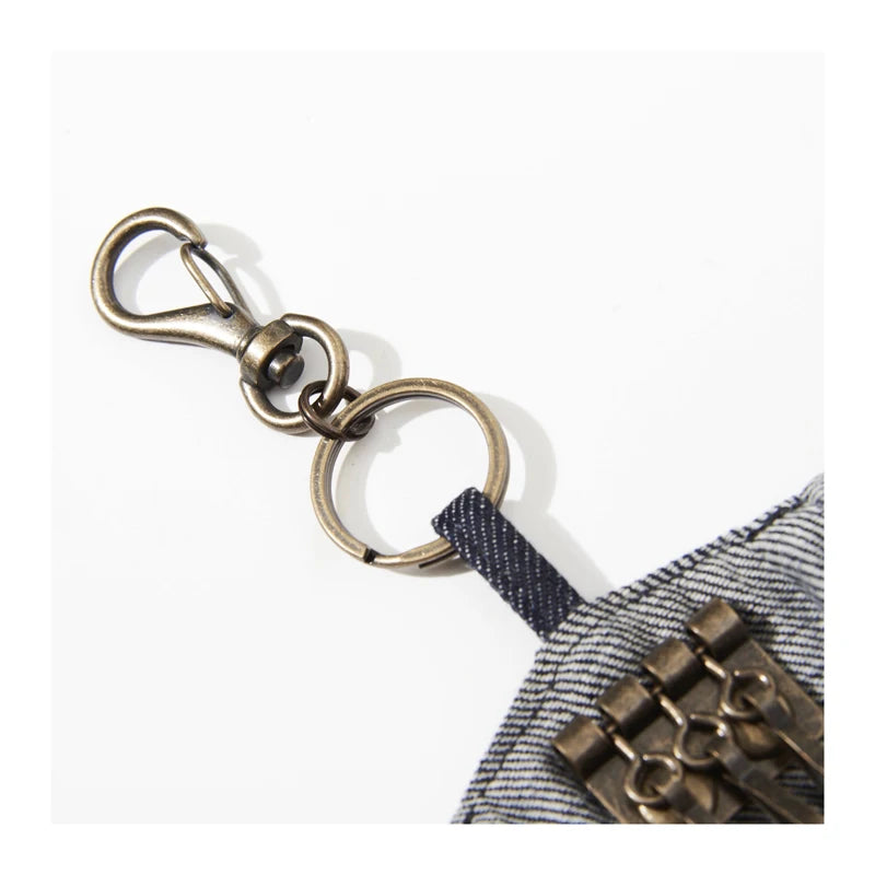 24AW KAPITAL Hirata and Hongri Leisure Cowboy Washed Embroidered Painted Letter Keychain