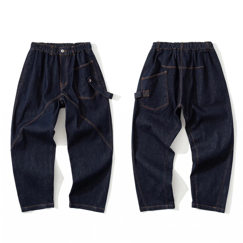 KAPITAL vintage Retro Original Jeans Wide Legs Men's and Women's Striped Cross Color Casual Pants