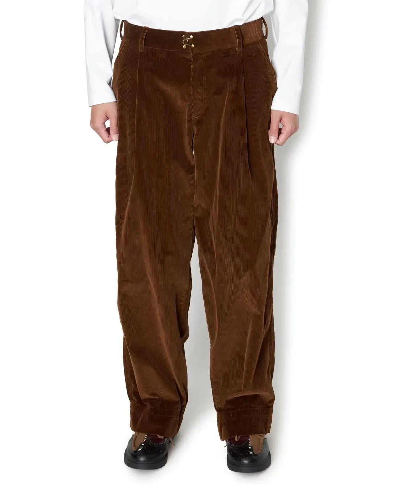 22AW KOLOR Abe Brown Color Casual Trendy Men and Women's Same Cotton Corduroy Pants New Arrival