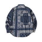 25SS KAPITAL Hirata and Hongri Casual Cashew Flower Breathable Lightweight Collared Loose Long Sleeved Shirt for Men