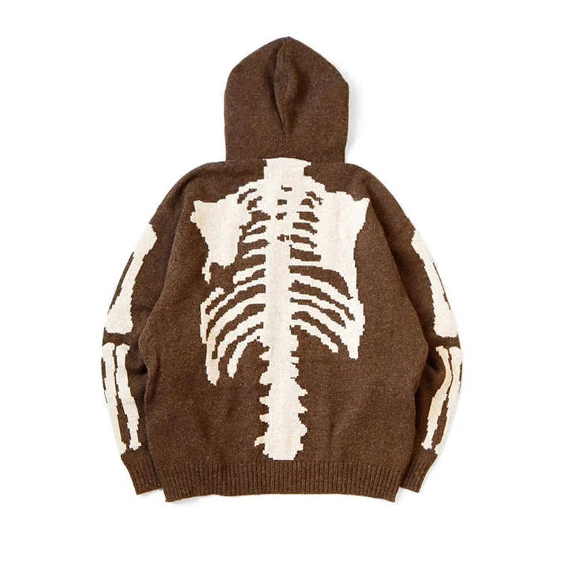 24AW KAPITAL Hirata and Hongri Hoodies  Casual Two-color Bone Embroidered Wool Hooded Knitted Sweatshirts