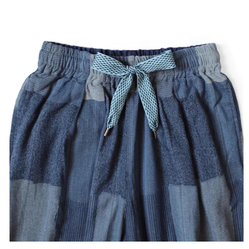 25AW KAPITAL Hirata and Hongri Retro Loose Fitting Polyester Patchwork Printed Elastic Casual Pants for Men New