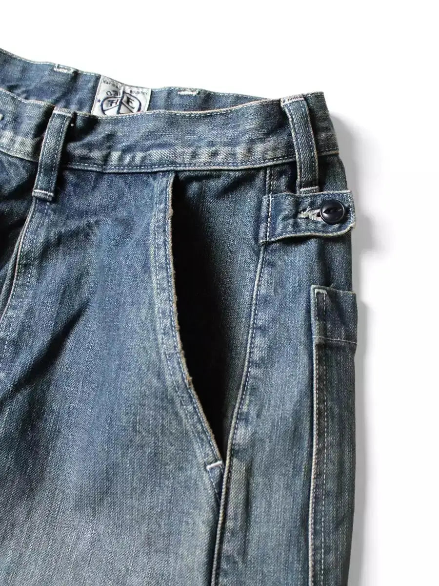 Japan Style Kapital Washed Distressed Patchwork Pants for Men and Women New Arrival Fashion Jeans