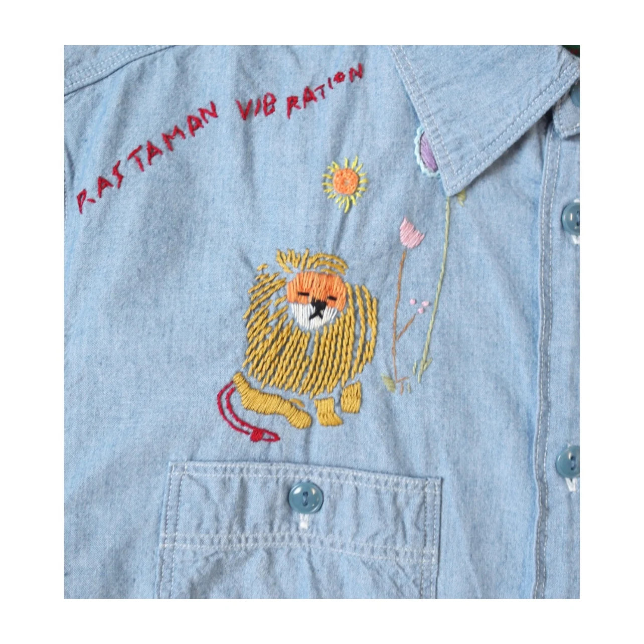 25AW KAPITAL Hirata Kazuhiro Casual Lion Flower Ten Thousand Needle Embroidery Lapel Cotton Long Lining Shirt for Men