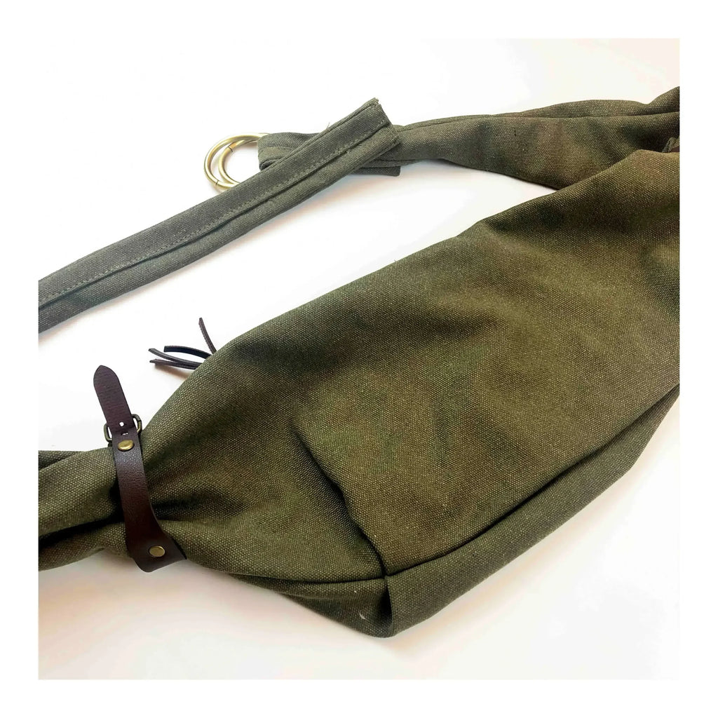 Kapital Japan Casual Style Shoulder Bag Army Green Sun Tide Canvas Single Diagonal Span Cow Leather Vagrant