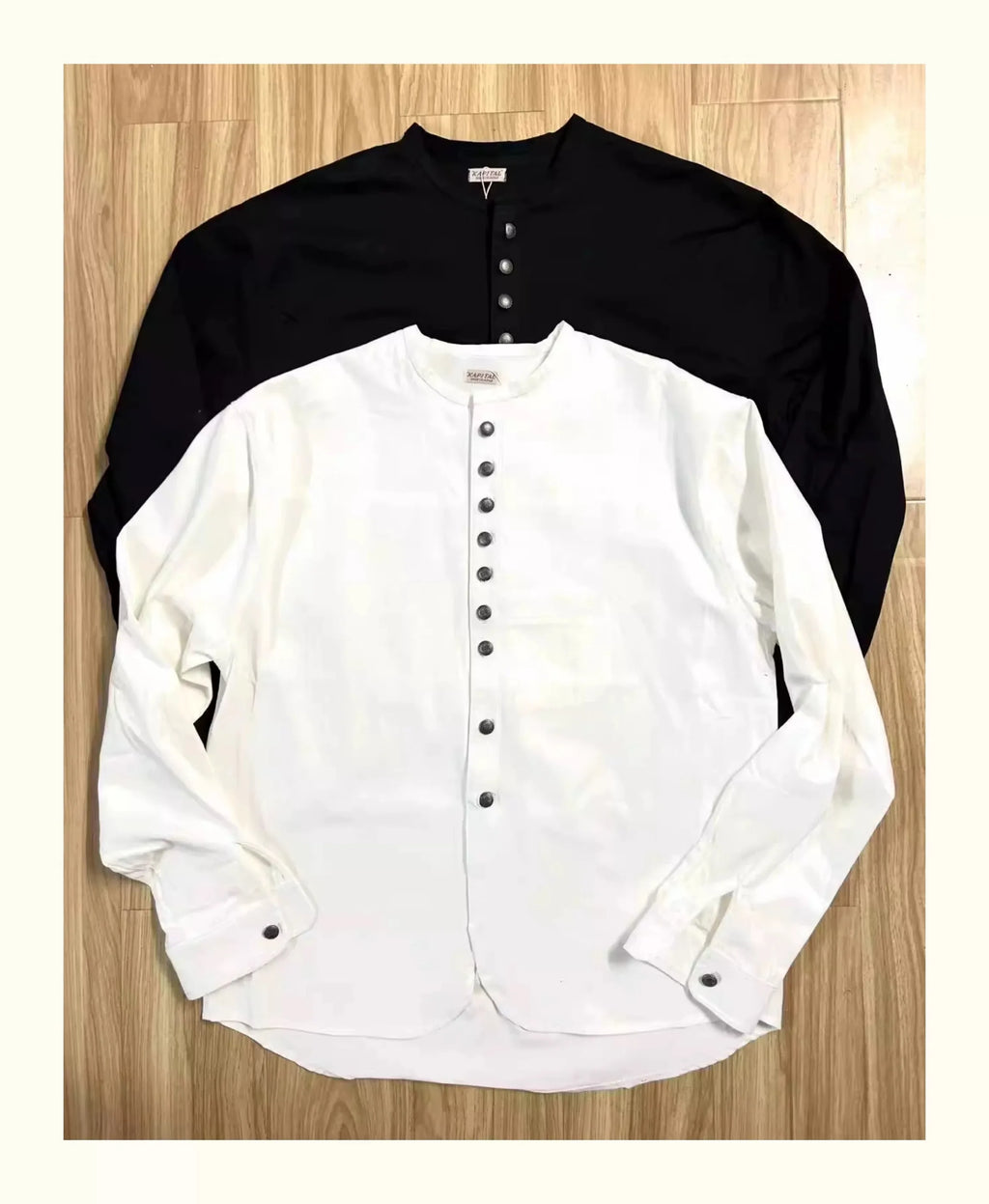 KAPITAL Hirata Kazuhiro Style 24AW Silver Button Cotton Linen Long Sleeved Casual Shirt  for Men Jacket