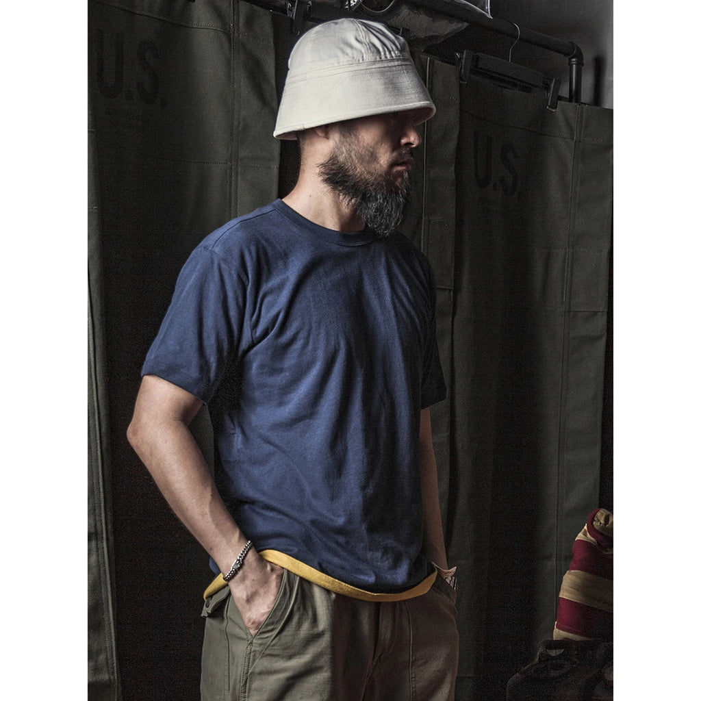 New Pot Hat NAVY Navy Sailor White Stiff Pure Cotton Fisherman Hat for Men and Women