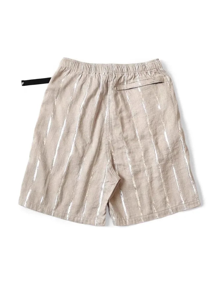 Japanese Style Kapital Hirata Kazuhiro Thick Striped Silver Line Casual  Straight Leg Pants for Men