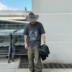 23AW New Arrival Old Wax Dyed Crane Short Sleeves Tops Summer T-Shirts for Men and Women
