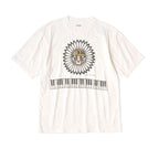 25SS Hirata KAPITAL Japanese Casual Tianzhu Cotton Tops Printed Piano Key Round Neck Short Sleeved T-shirt