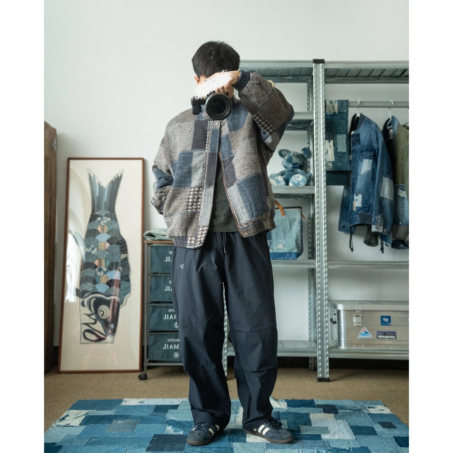 Simple Casual Style Work Pants for Men Loose Straight Leg Wide Leg Elastic Waistband Drawstring Quick Drying Sports Pants