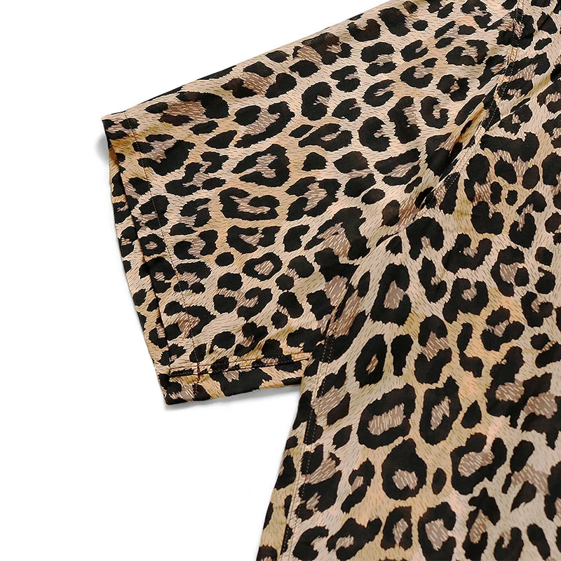 21SS KAPITAL Kazuhiro Hirata Unisex Leopard Print Japanese Hawaiian Casual Short Sleeved Shirt for Women and Men
