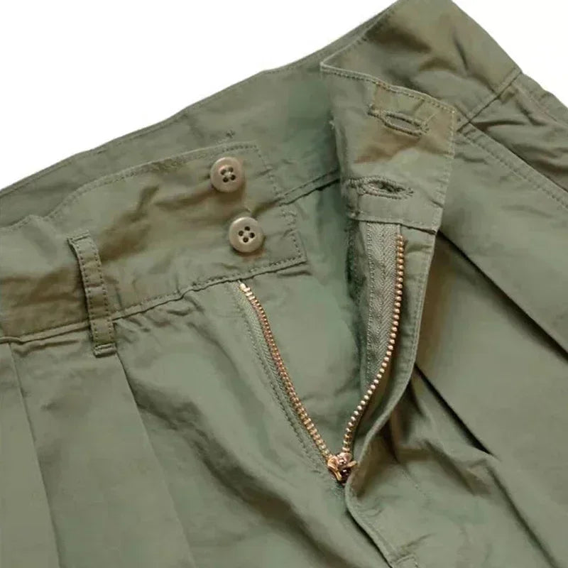 KAPITAL Hirata Hohiro Lamb Cashmere Spliced Amekaji Work Casual Style Men's Loose Green Harlan Pants