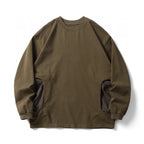 CMF Outdoor Splicing Nylon Pocket Long Sleeve T-shirt Loose Cotton Base Shirt for Men and Women Sweatshirts