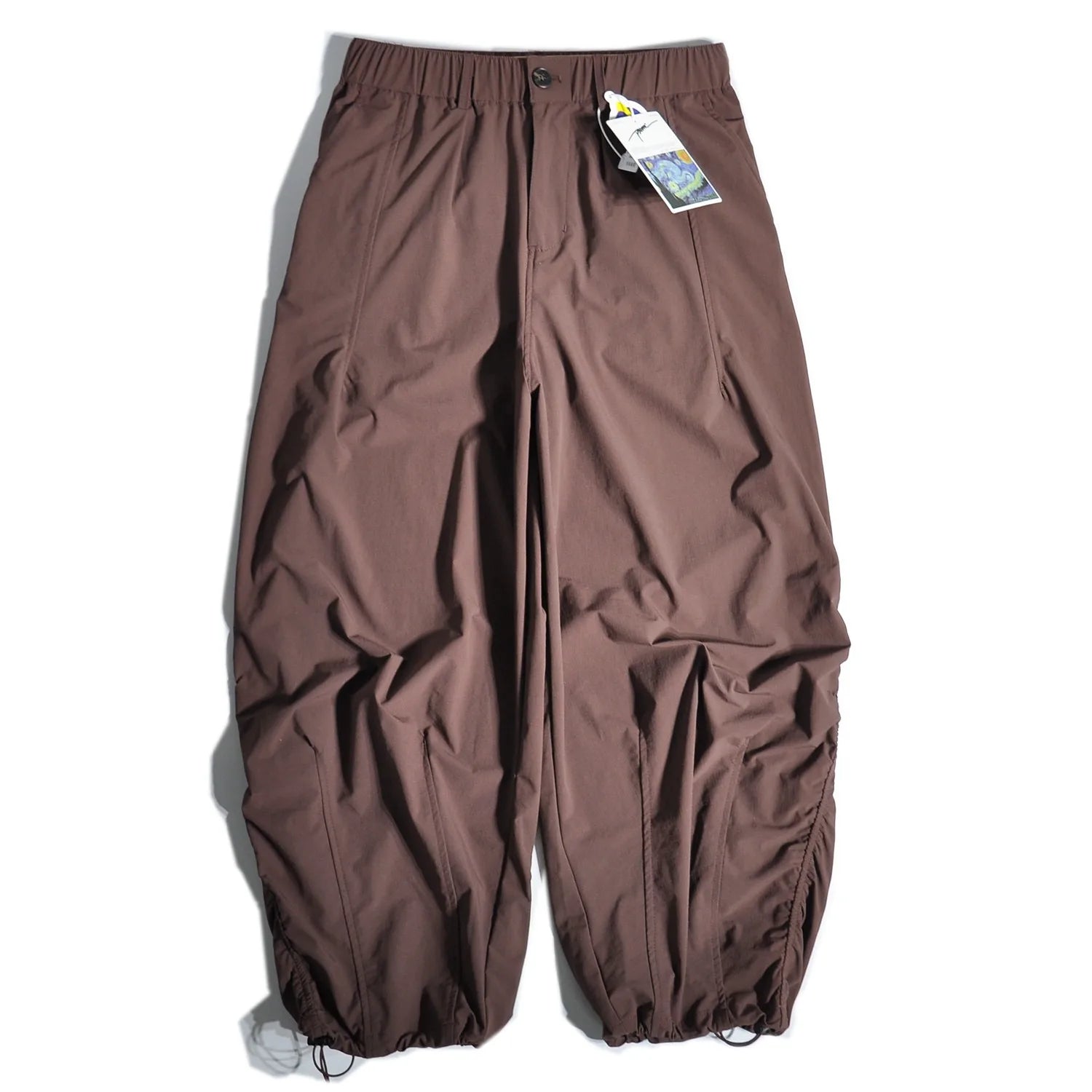 Japanese Outdoor Quick Drying Wide Leg Pants with Loose Straight Leg and Hanging Silhouette Leg Binding Pants