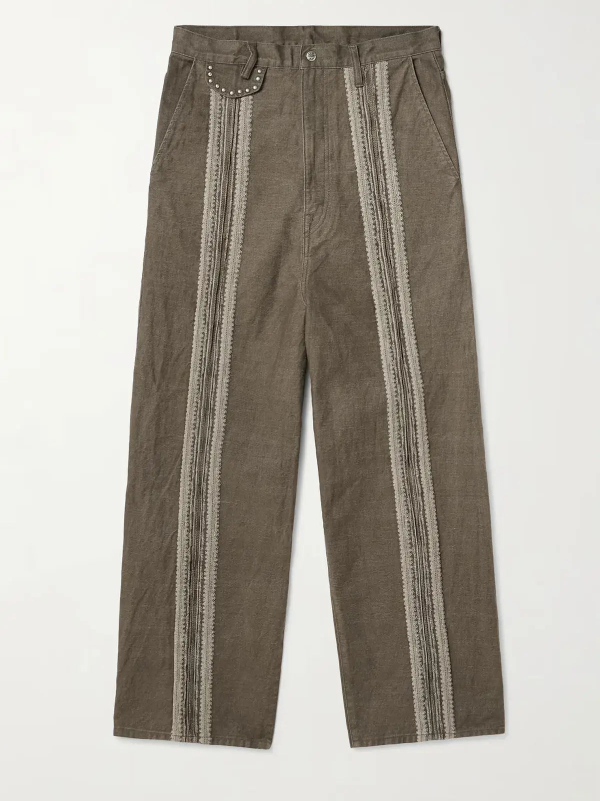 Kapital Hirata Kazuhiro Japan Style 25ss Vertical Stripe Patchwork Retro Casual Loose Pants for Men