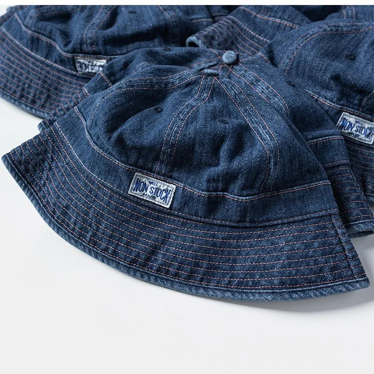 Japanese Kapital Vintage Men's and Women's Washed Cowboy Fisherman's Hat Dome Outdoor Basin Caps Sunshade