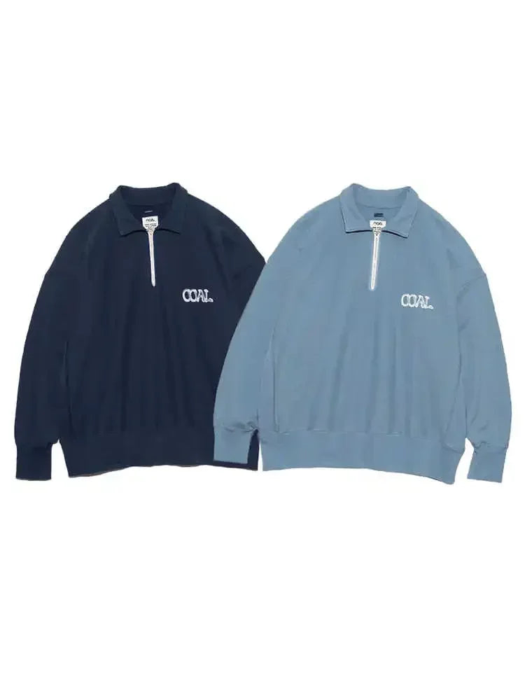 24SS Japanese Loose Half Zip Up Sweat Embroidered Pullover Hoodie for Men New Arrival