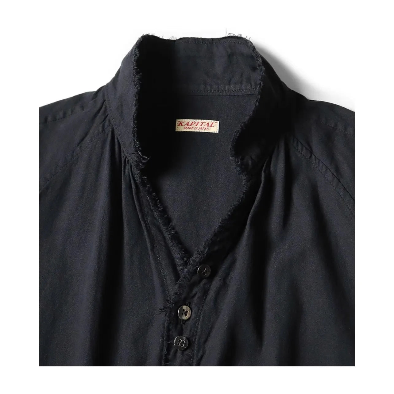 25AW KAPITAL Hirata Kazuhiro Casual Cotton Linen Double Bag Irregular Breasted Loose Long Sleeved Shirt for Men