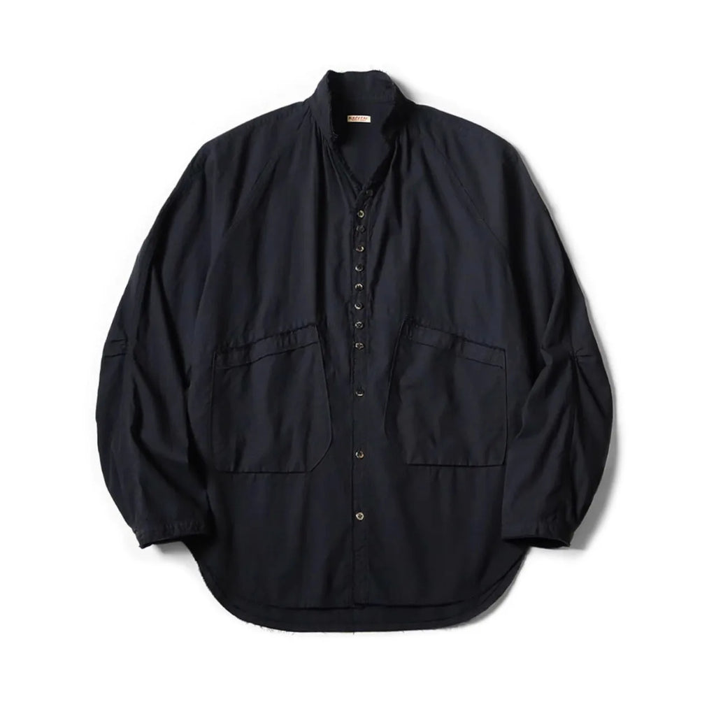 25AW KAPITAL Hirata Kazuhiro Casual Cotton Linen Double Bag Irregular Breasted Loose Long Sleeved Shirt for Men