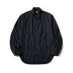 25AW KAPITAL Hirata Kazuhiro Casual Cotton Linen Double Bag Irregular Breasted Loose Long Sleeved Shirt for Men