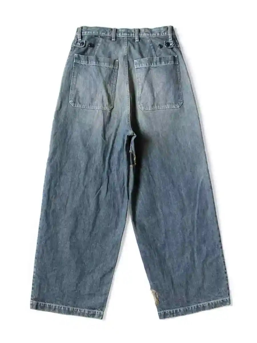 Japan Style Kapital Washed Distressed Patchwork Pants for Men and Women New Arrival Fashion Jeans