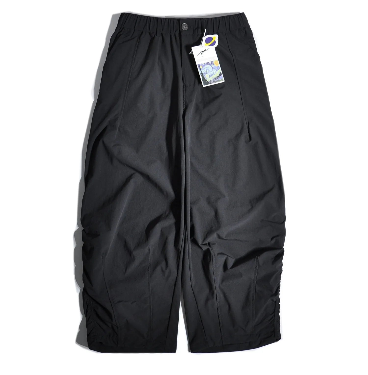 Japanese Outdoor Quick Drying Wide Leg Pants with Loose Straight Leg and Hanging Silhouette Leg Binding Pants