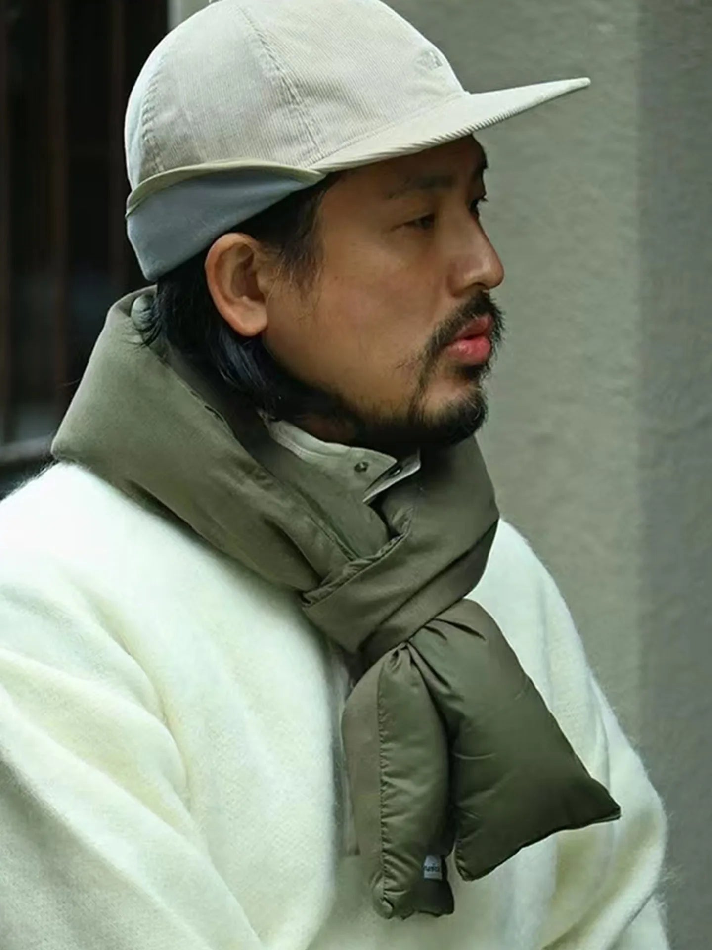 Japanese Autumn and Winter Men's and Women's Optoelectronic Functional Windproof Splicing Warm Double-sided Down Scarf