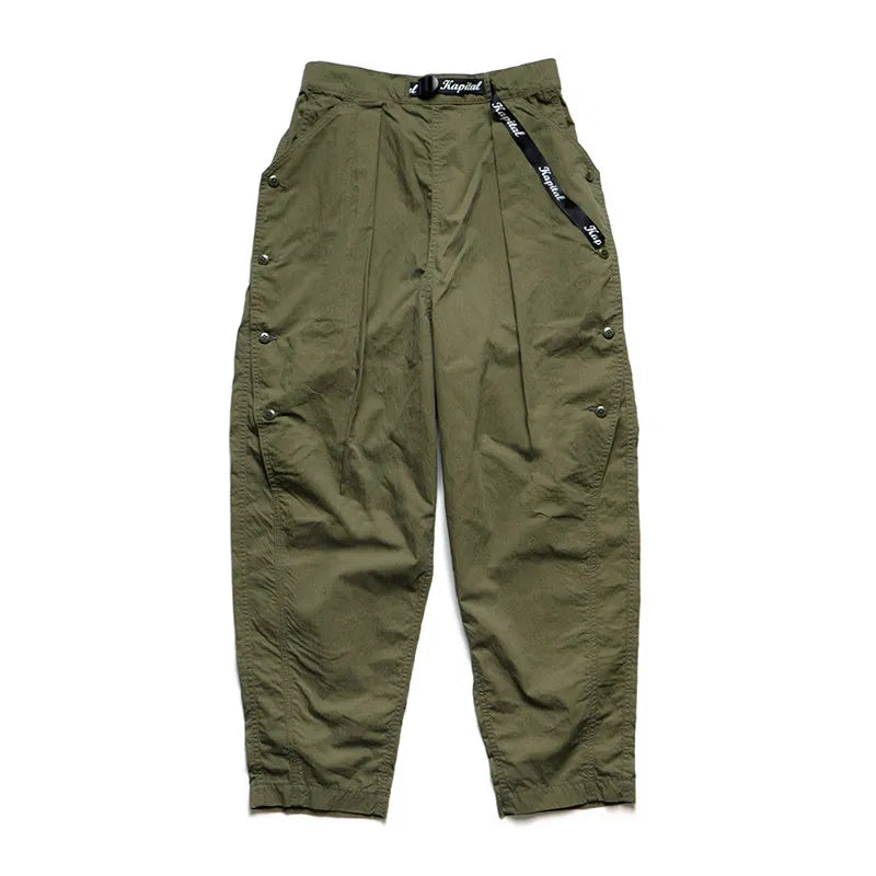 21SS KAPITAL Japan Kazuhiro Hirata Style Trendy Loose Tapered Military Green Placket Military Style Casual Pants