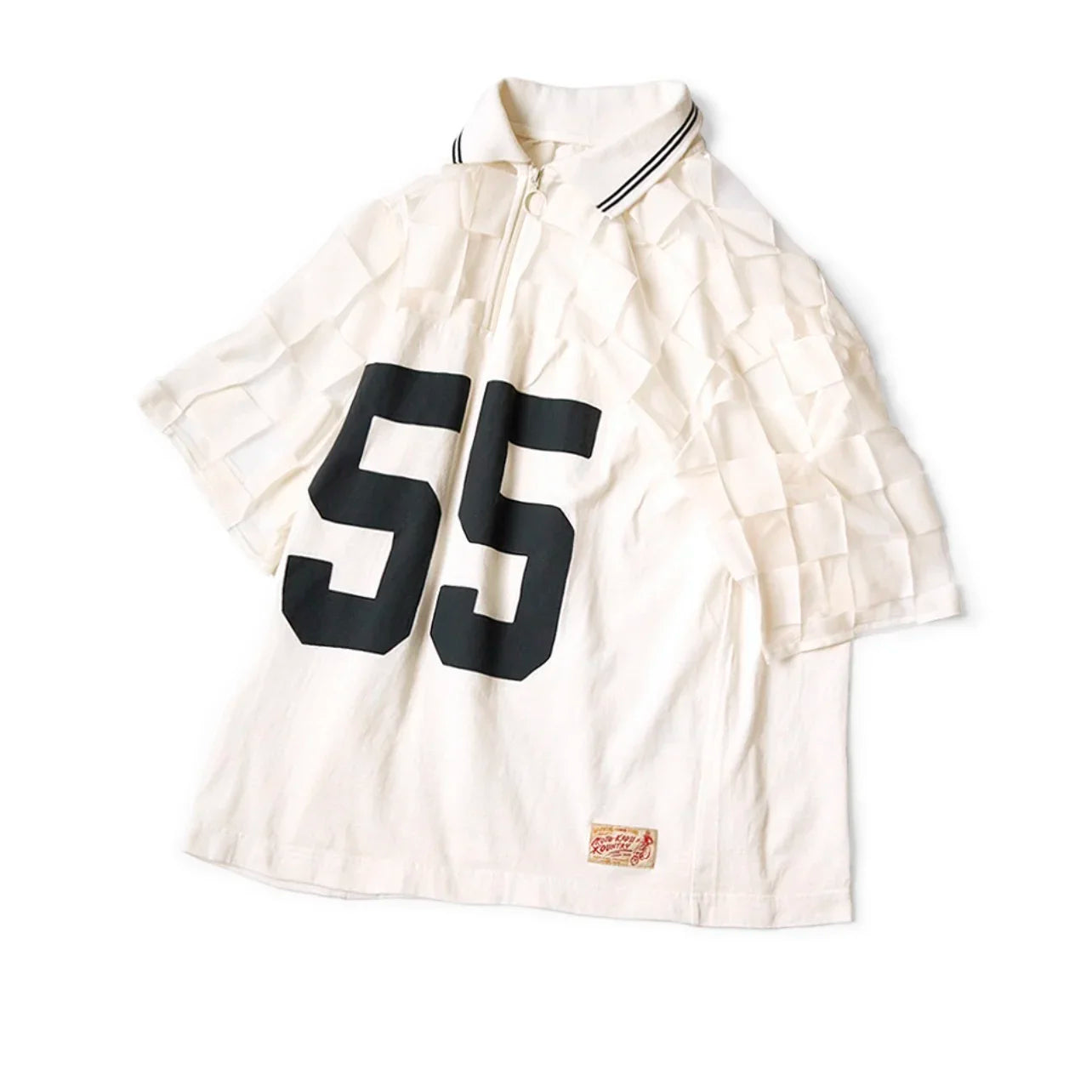 24SS KAPITAL Hirata and Hiroshi Casual Breathable Plaid Half Zippered T-Shirts for Men Japan Style