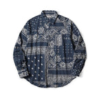 25SS KAPITAL Hirata and Hongri Casual Cashew Flower Breathable Lightweight Collared Loose Long Sleeved Shirt for Men