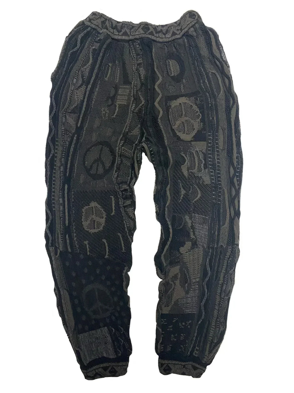 Kapital Vintage Hirata Hiroshi Japan Splice Men's Hip Hop Anti War Loose Knitted Pants Blue Tied Thick Sweatpants