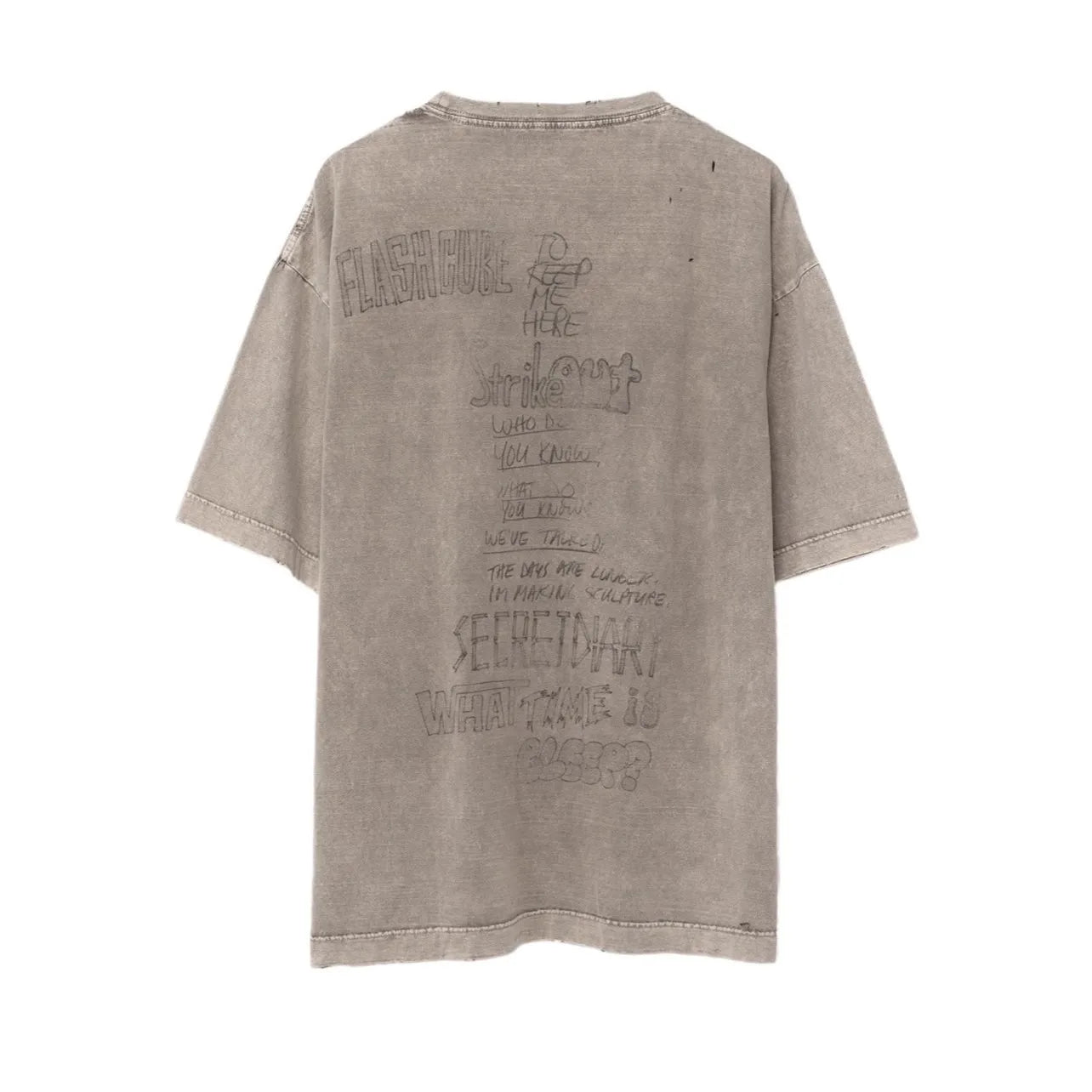 24SS MMY Japanese Casual Pure Cotton Tees for Men Round Neck Washed Retro Printed Short Sleeved T-shirt