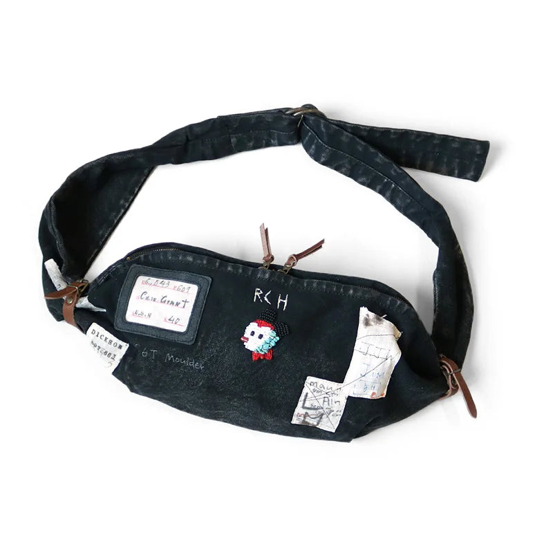 New Arrival Kapital Retro Japanese Trendy Casual Vintage Mickey Canvas Shoulder Small Stray Bag Ins