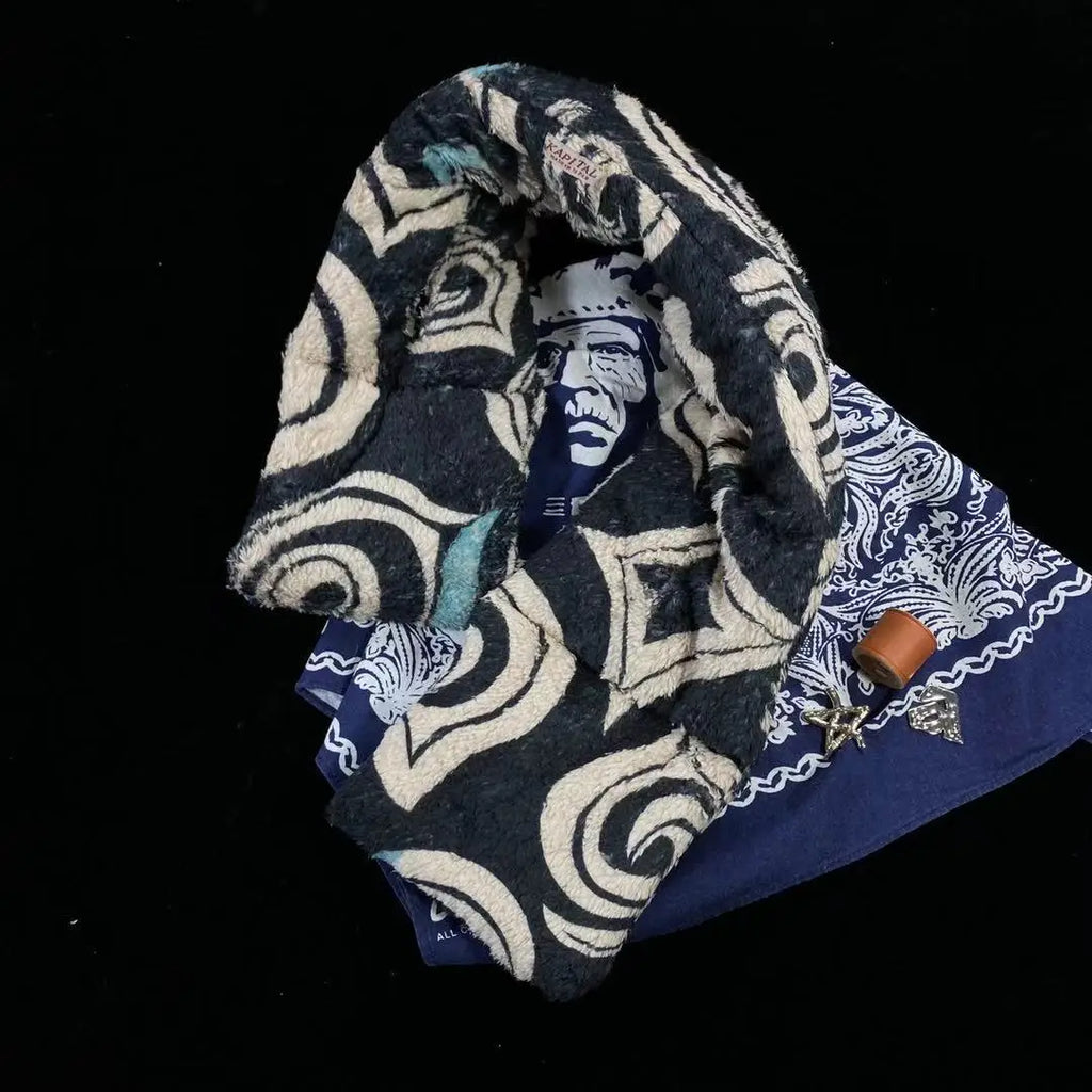 KAPITAL Hirata Kazuhiro's New Japanese Plush Thick Scarf Retro Trendy Versatile Couple Cotton Scarf