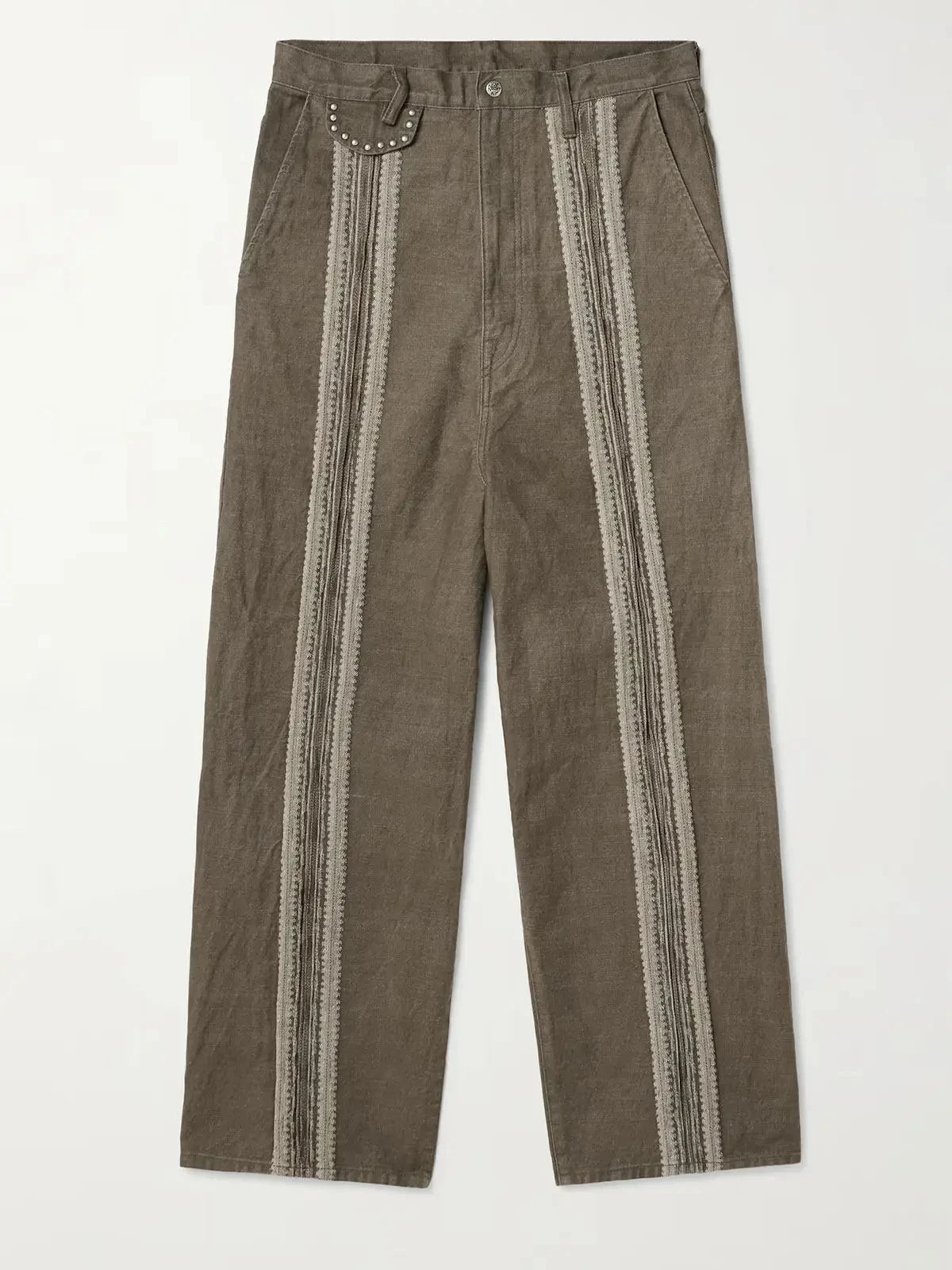 Kapital Hirata Kazuhiro Japan Style 25ss Vertical Stripe Patchwork Retro Casual Loose Pants for Men