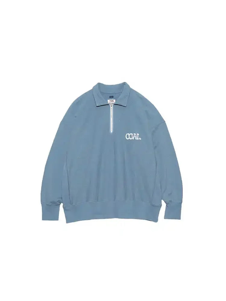 24SS Japanese Loose Half Zip Up Sweat Embroidered Pullover Hoodie for Men New Arrival