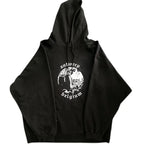 Archive Autumn Loose High Street Hoodie Men Black Casual Letter Printed Hooded Pullover with Figure Pattern