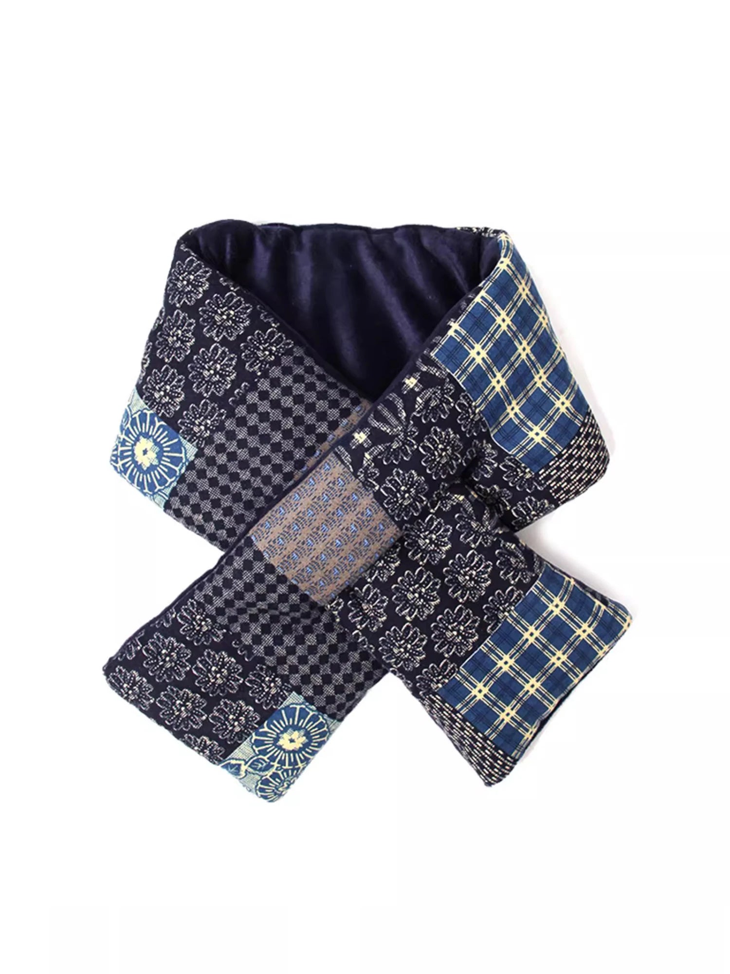 2Autumn and Winter Original Japanese Retro Down Cotton Scarf Ethnic Style Cotton and Linen Men's Scarf Trend