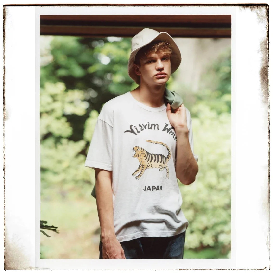 24SS TORA Japanese Casual Tops Long Staple Cotton Tiger Letter Printed Short Sleeved T-shirt for Men