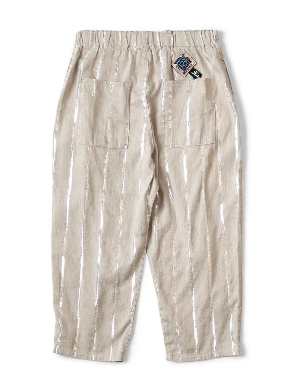 Japanese Style Kapital Hirata Kazuhiro Thick Striped Silver Line Casual  Straight Leg Pants for Men