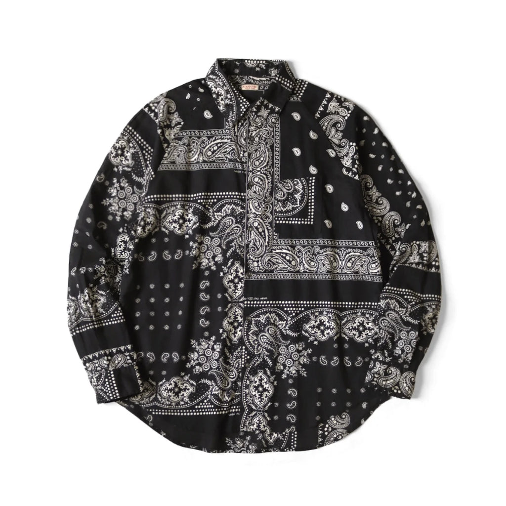 25SS KAPITAL Hirata and Hongri Casual Cashew Flower Breathable Lightweight Collared Loose Long Sleeved Shirt for Men