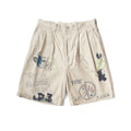 25SS KAPITAL Hirata and Hongri Style Casual Cartoon Fun Printed Washed Water Distressed Corduroy Shorts