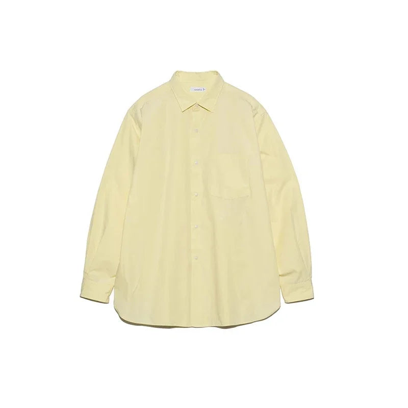 Nanamica 24AW Japanese Solid Color Long Sleeved Shirt Men's Fashion Trend Brand Loose Casual Top