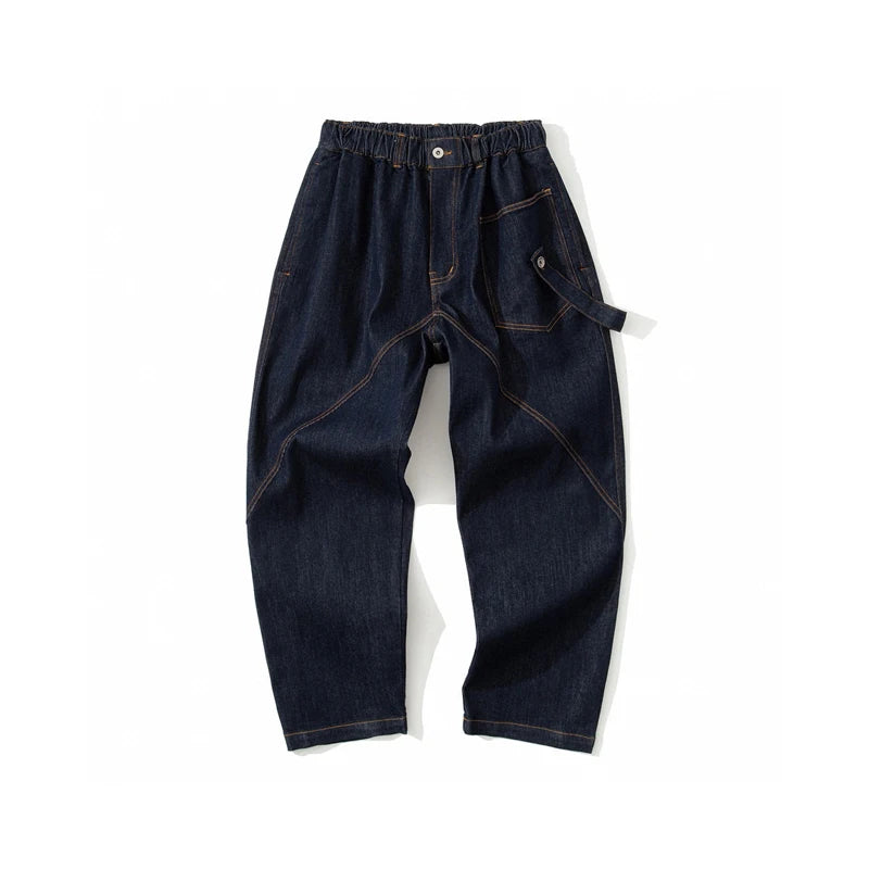 KAPITAL vintage Retro Original Jeans Wide Legs Men's and Women's Striped Cross Color Casual Pants