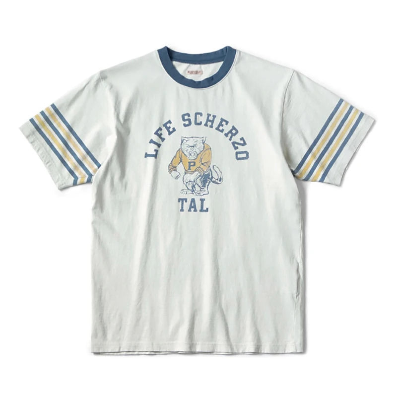 25SS KAPITAL Hirata and Hongri Tees Casual Cotton Tiger Fun Print Loose Round Neck Short Sleeved T-shirt